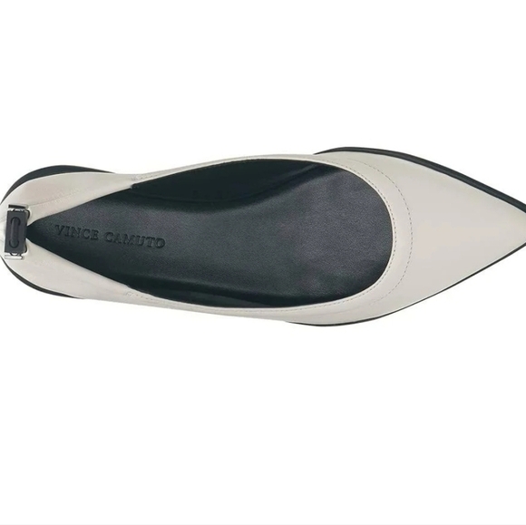 Vince Camuto Bendreta Sport White Pointed Toe Ballet Flats Size 9 NWT Cushioned - Picture 3 of 12